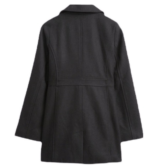 Mademoiselle Jacadi Paris size M black wool blend double breasted lined pea coat - Picture 11 of 16